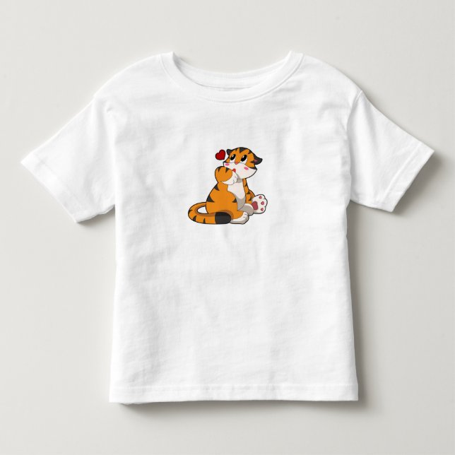 Camiseta De Bebé Tigre con corazón (Anverso)