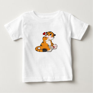 Camiseta De Bebé Tigre con corazón