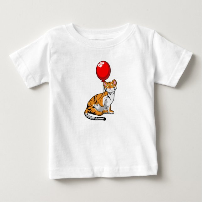 Camiseta De Bebé Tigre con globo (Anverso)
