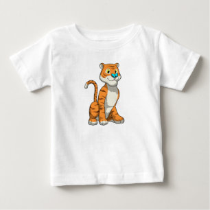 Camiseta De Bebé Tigre con mariposa
