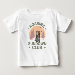 Camiseta De Bebé Tigre Dientes de Sable Club Reto Sunset Forest