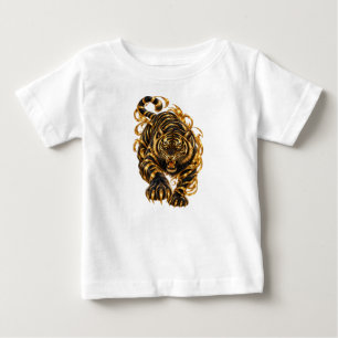 Camiseta De Bebé Tigre Dorado – Lujo Poder y Fuerza Salvaje