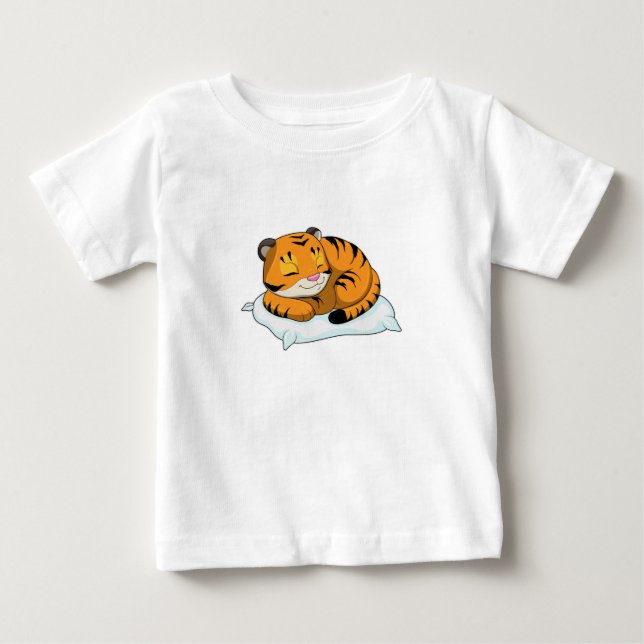 Camiseta De Bebé Tigre durmiendo con almohada (Anverso)
