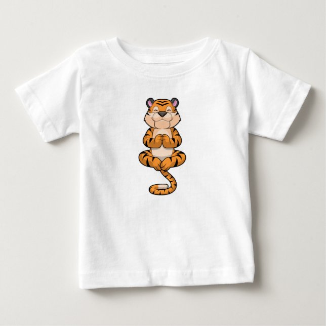 Camiseta De Bebé Tigre en el gimnasio del yoga (Anverso)