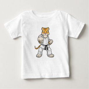 Camiseta De Bebé Tigre en el Karate de las artes marciales