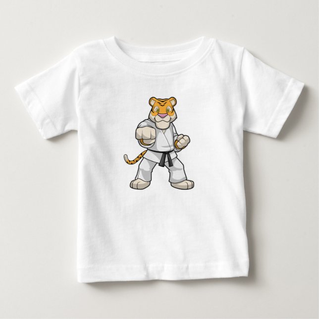 Camiseta De Bebé Tigre en el Karate de las artes marciales (Anverso)