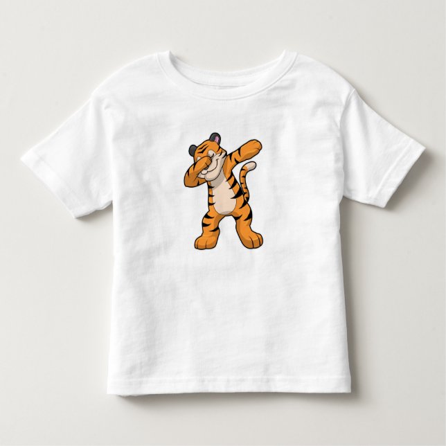 Camiseta De Bebé Tigre en Hip Hop Dance Dab (Anverso)