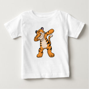Camiseta De Bebé Tigre en Hip Hop Dance Dab