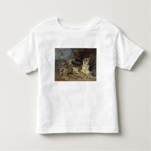 Camiseta De Bebé Tigre joven que juega con su madre, 1830 (aceite