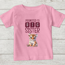 Camiseta De Bebé Tigre lindo hermana mayor rosa