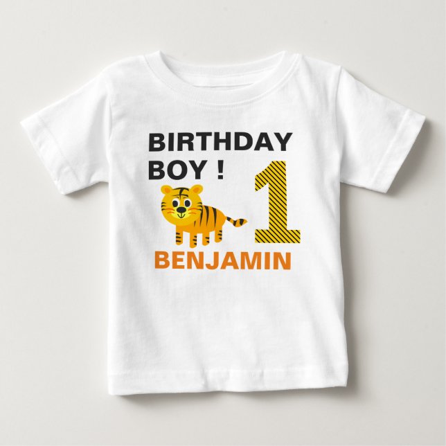 Camiseta De Bebé Tigre lindo, primer partido de cumpleaños (Anverso)
