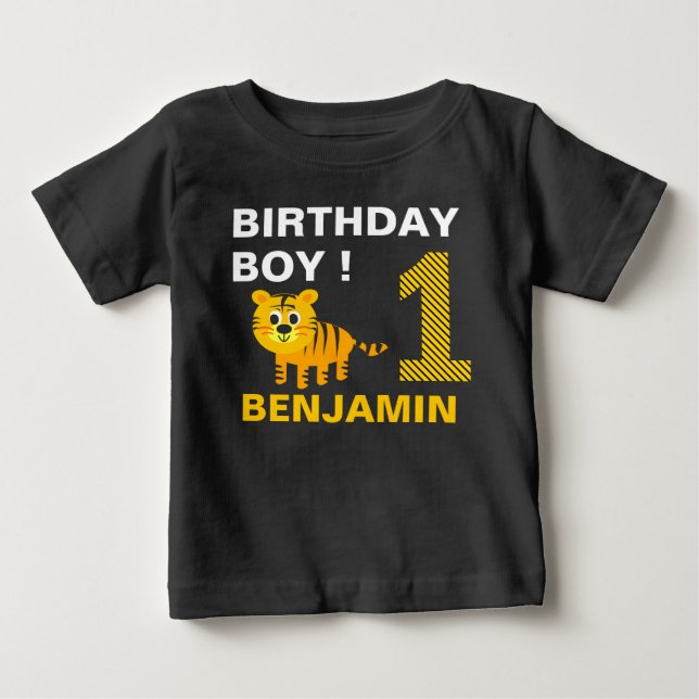 Camiseta De Bebé Tigre lindo, primer partido de cumpleaños (Anverso)