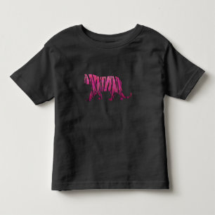 Camiseta De Bebé Tigre negro y rosado caliente de silueta