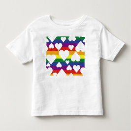 Camiseta De Bebé Tinta arcoiris blanca