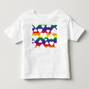 Camiseta De Bebé Tinta arcoiris blanca