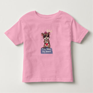 Camiseta De Bebé Tiny Rebel Big Heart – Cute Punk Mouse