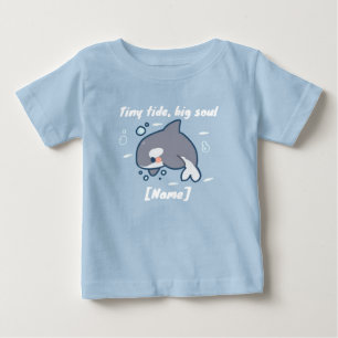 Camiseta De Bebé Tiny Tide Whale T-shirt – Custom Name
