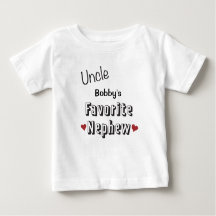 Tío Favorite Nephew Baby T-Shirt personalizada