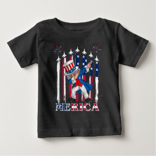 Camiseta De Bebé Tío patriótico Sam Dabbing 4 de julio
