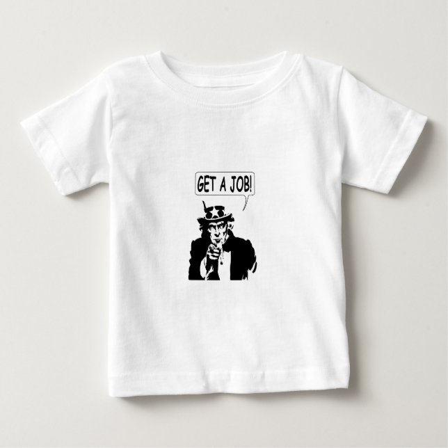 Camiseta De Bebé Tío Sam Obtén Un Trabajo (Anverso)