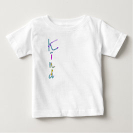 Camiseta De Bebé Tipografía artística KIND colorida e inspiradora