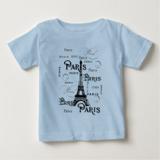 Camiseta De Bebé Tipografía Caligrafía París Francia Torre Eiffel