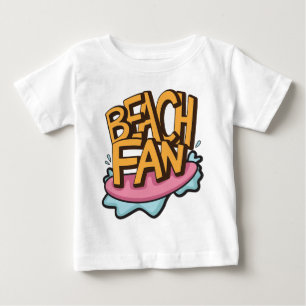 Camiseta De Bebé Tipografía de abanico de playa bebé