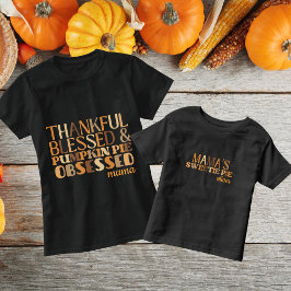Camiseta De Bebé Tipografía de Acción de Gracias de Mama Sweetie Pi