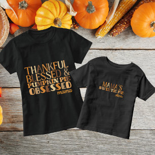 Camiseta De Bebé Tipografía de Acción de Gracias de Mama Sweetie Pi