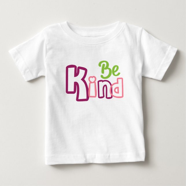 Camiseta De Bebé Tipografía de Be Kind Heart (Anverso)