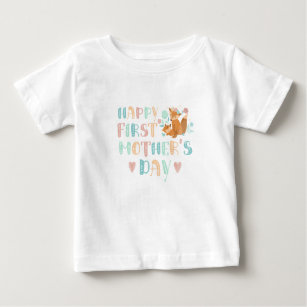 Camiseta De Bebé Tipografía de Boho de primer Día de la Madre