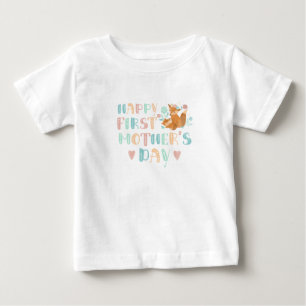 Camiseta De Bebé Tipografía de Boho de primer Día de la Madre lindo