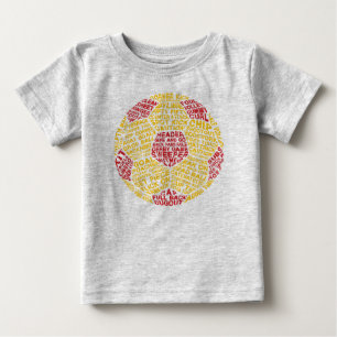 Camiseta De Bebé Tipografía de bolas de fútbol Arte de texto