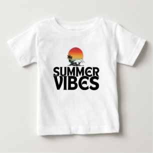 CAMISETA DE BEBÉ TIPOGRAFÍA DE CITAS DE VACACIONES DE VERANO EN LA