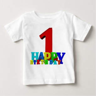 Camiseta De Bebé Tipografía de cumpleaños feliz de colores