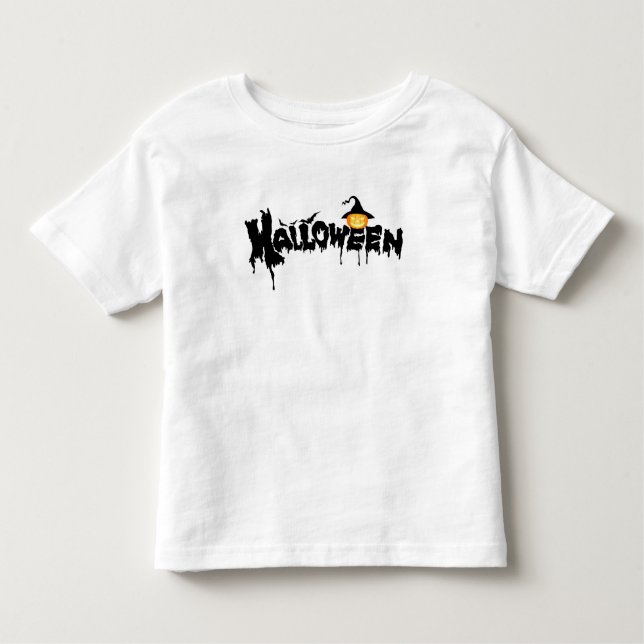 Camiseta De Bebé Tipografía de Halloween (Anverso)