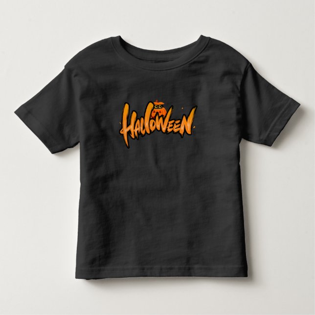Camiseta De Bebé Tipografía de Halloween (Anverso)