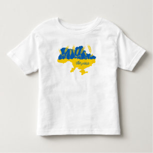 Camiseta De Bebé Tipografía de Ucrania y oído de trigo en la bander