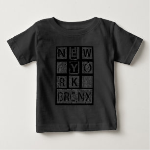 Camiseta De Bebé Tipografía del Grunge de Bronx Nueva York el