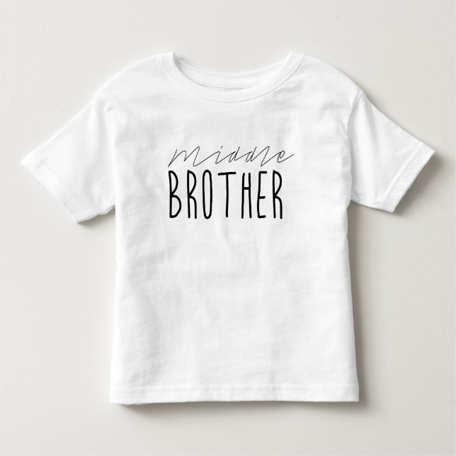 Camiseta De Bebé Tipografía del Hermano Medio (Anverso)
