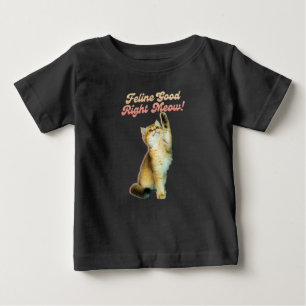 Camiseta De Bebé Tipografía divertida de gatos con gatitos jugueton