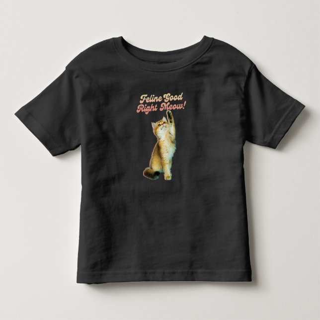 Camiseta De Bebé Tipografía divertida de gatos con gatitos jugueton (Anverso)