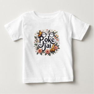 Camiseta De Bebé Tipografía floral con encanto extraño