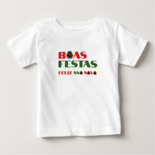 Camiseta De Bebé Tipografía mínima Navidades portugueses de moda