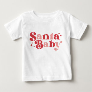 Camiseta De Bebé Tipografía moderna de Navidad Santa Bebé Lindo Scr