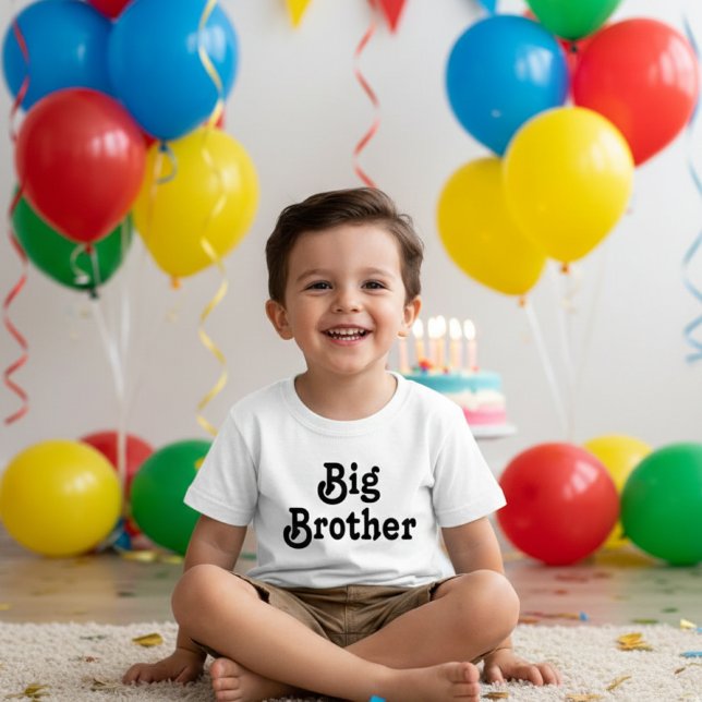 Camiseta De Bebé Tipografía Negra Hermano Mayor  (Subido por el creador)
