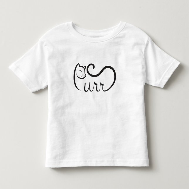 Camiseta De Bebé Tipografía Purr NEGRO (Anverso)