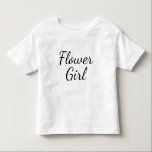 Camiseta De Bebé Tipografía sobre escritura femenina de flores en b<br><div class="desc">Guión de Flower Girl sobre blanco liso. Esto sería lindo como una camisa muy casual para que un pequeño chica de flores infantil se vistiera para el ensayo boda. ¡Tal vez añada algunas lindas leggantas blancas, un tutu, zapatos de ballet blanco y una banda de tiara o de flor blanca!...</div>