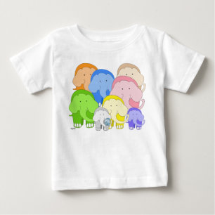 Camiseta De Bebé Tippy Toes Elephant Herd T-Shirt