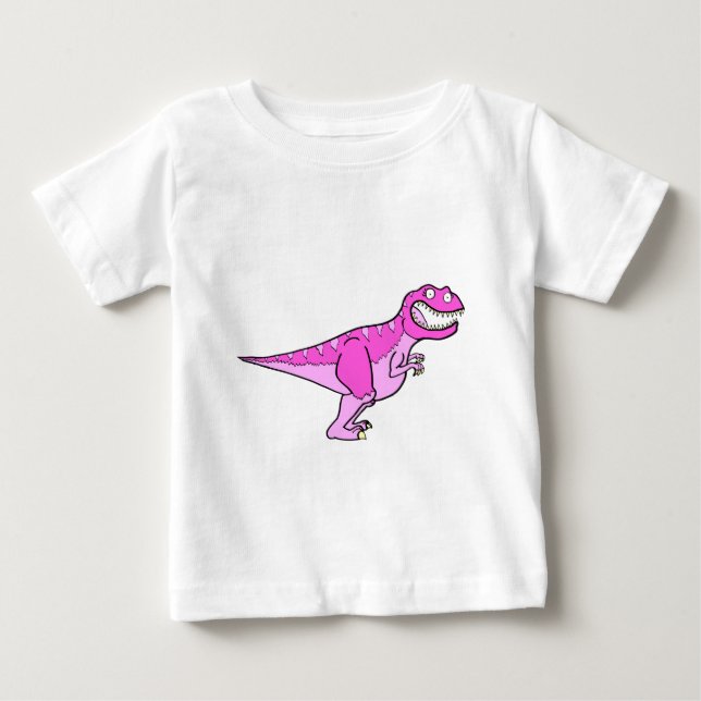 Camiseta De Bebé Tirano Rosado Rex (Anverso)